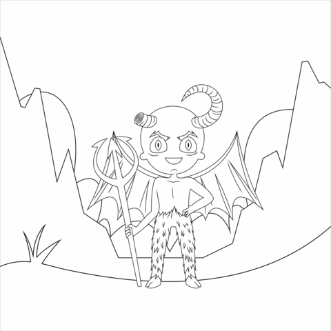 Demon From Halloween Coloring Page